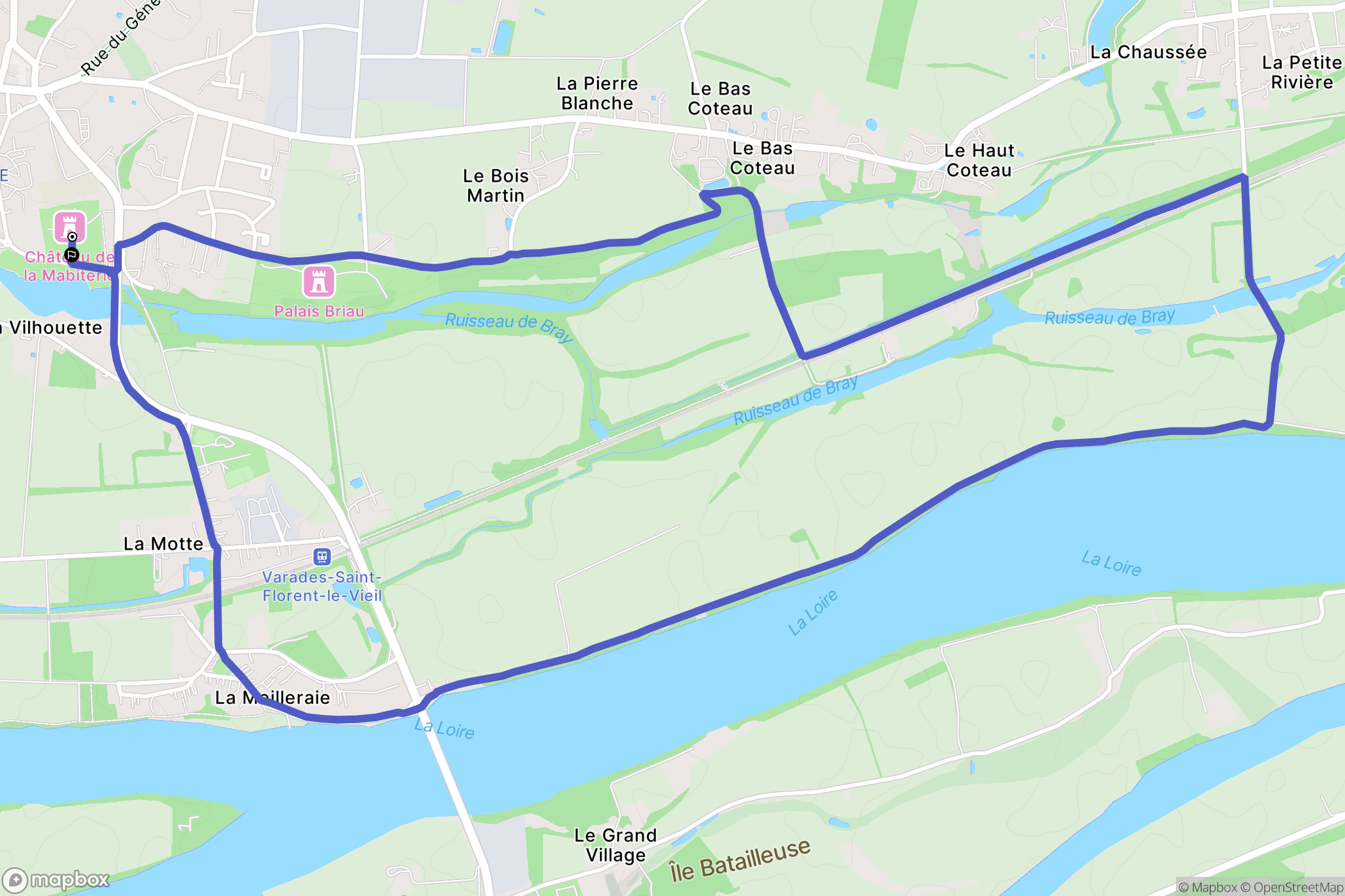 Loireauxence : carte du parcours de randonnée - France