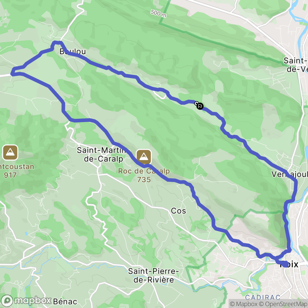 Baulou : carte du parcours de randonnée - France