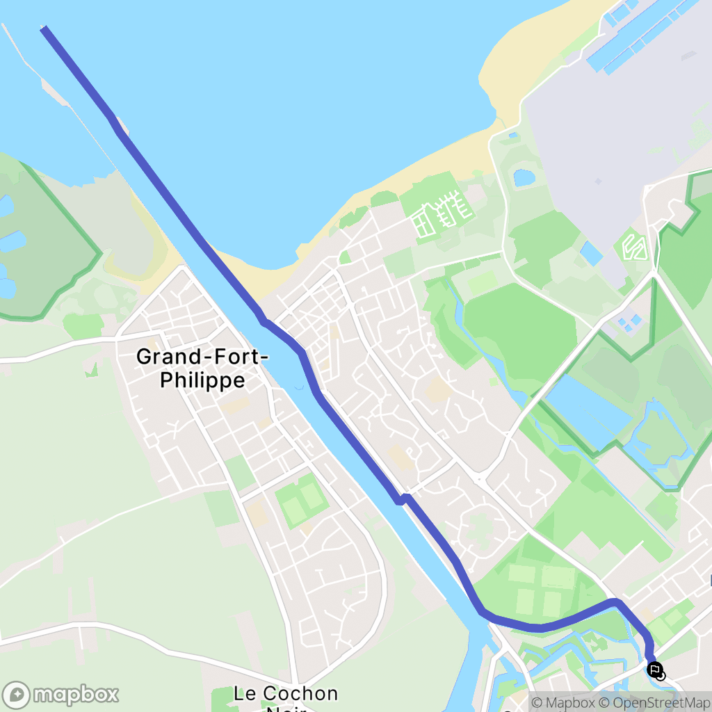 Gravelines : carte du parcours de randonnée - France