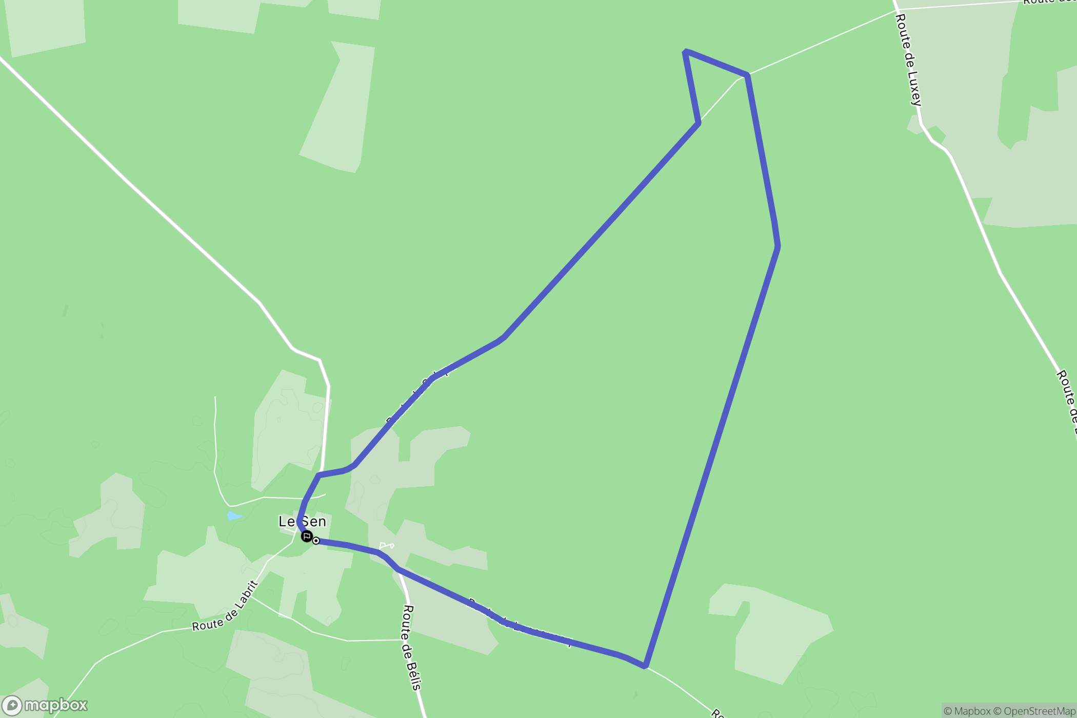 Le Sen : carte du parcours de randonnée - France