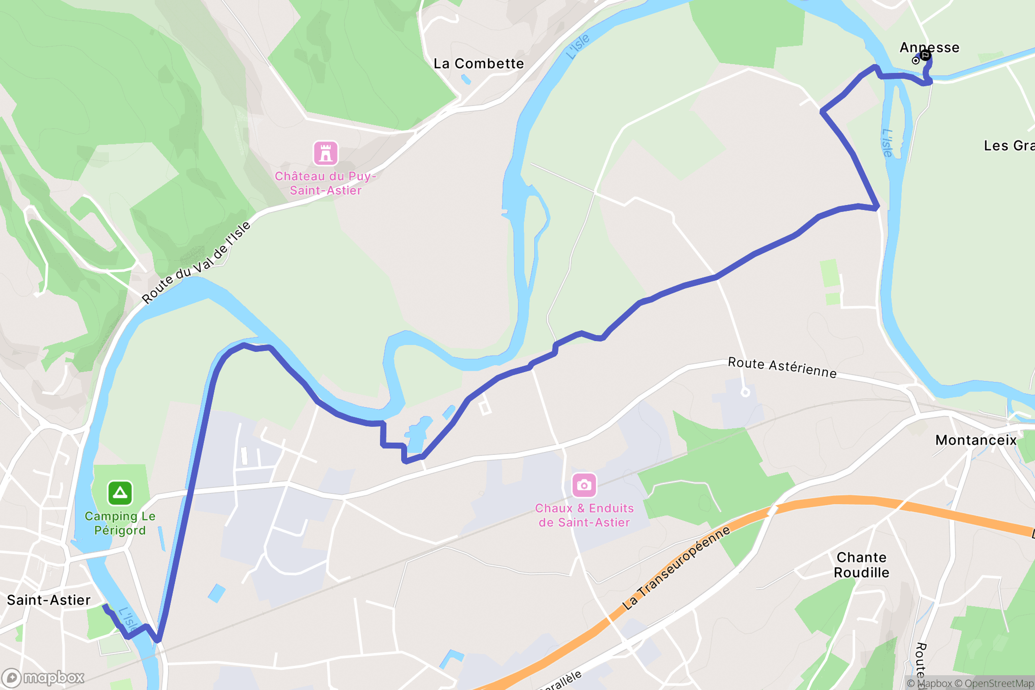Annesse-et-Beaulieu : carte du parcours de randonnée - France