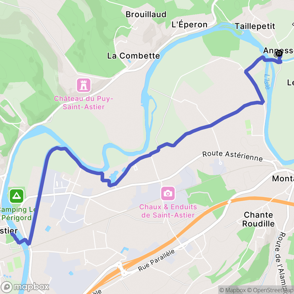 Annesse-et-Beaulieu : carte du parcours de randonnée - France