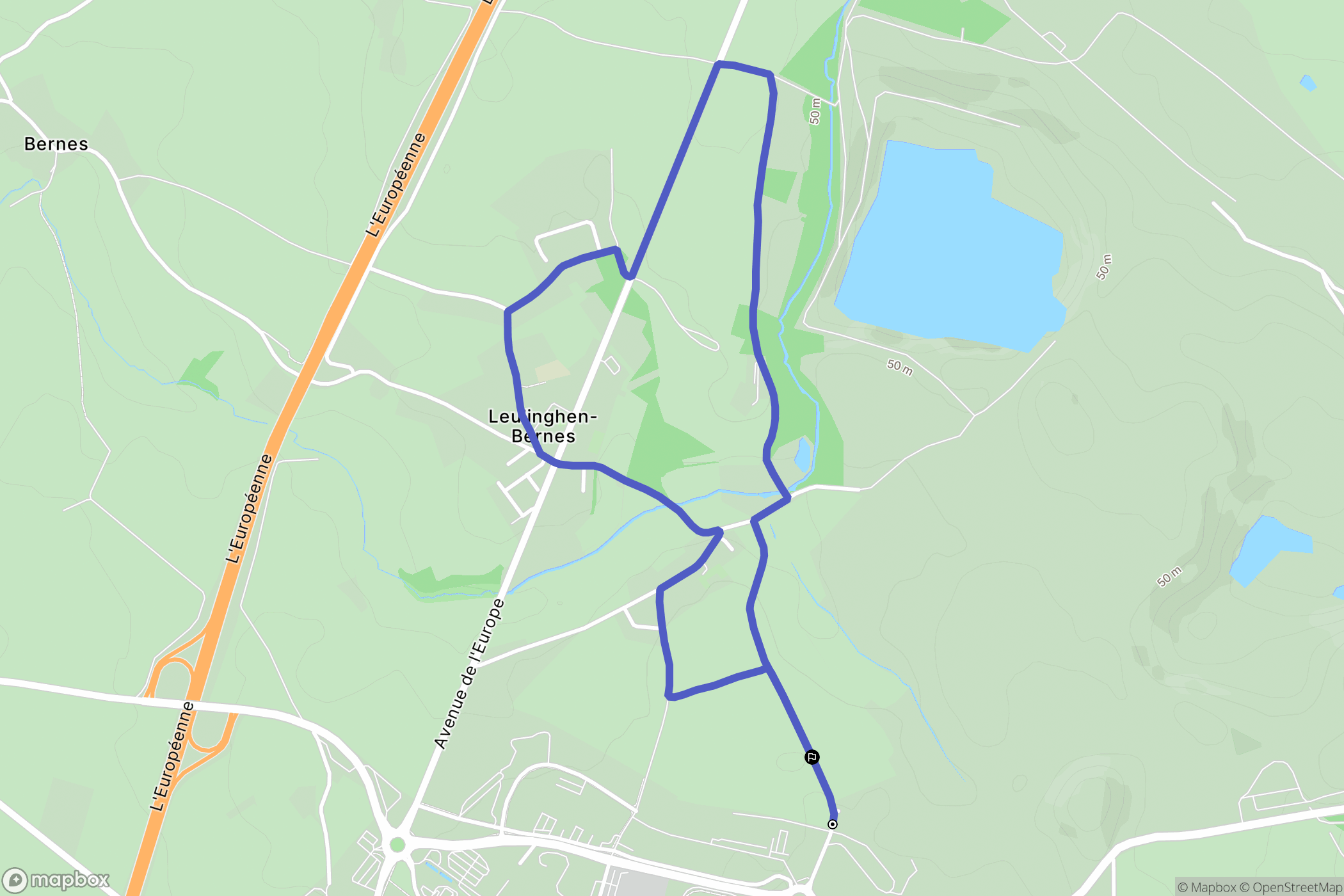 Leulinghen-Bernes : carte du parcours de randonnée - France