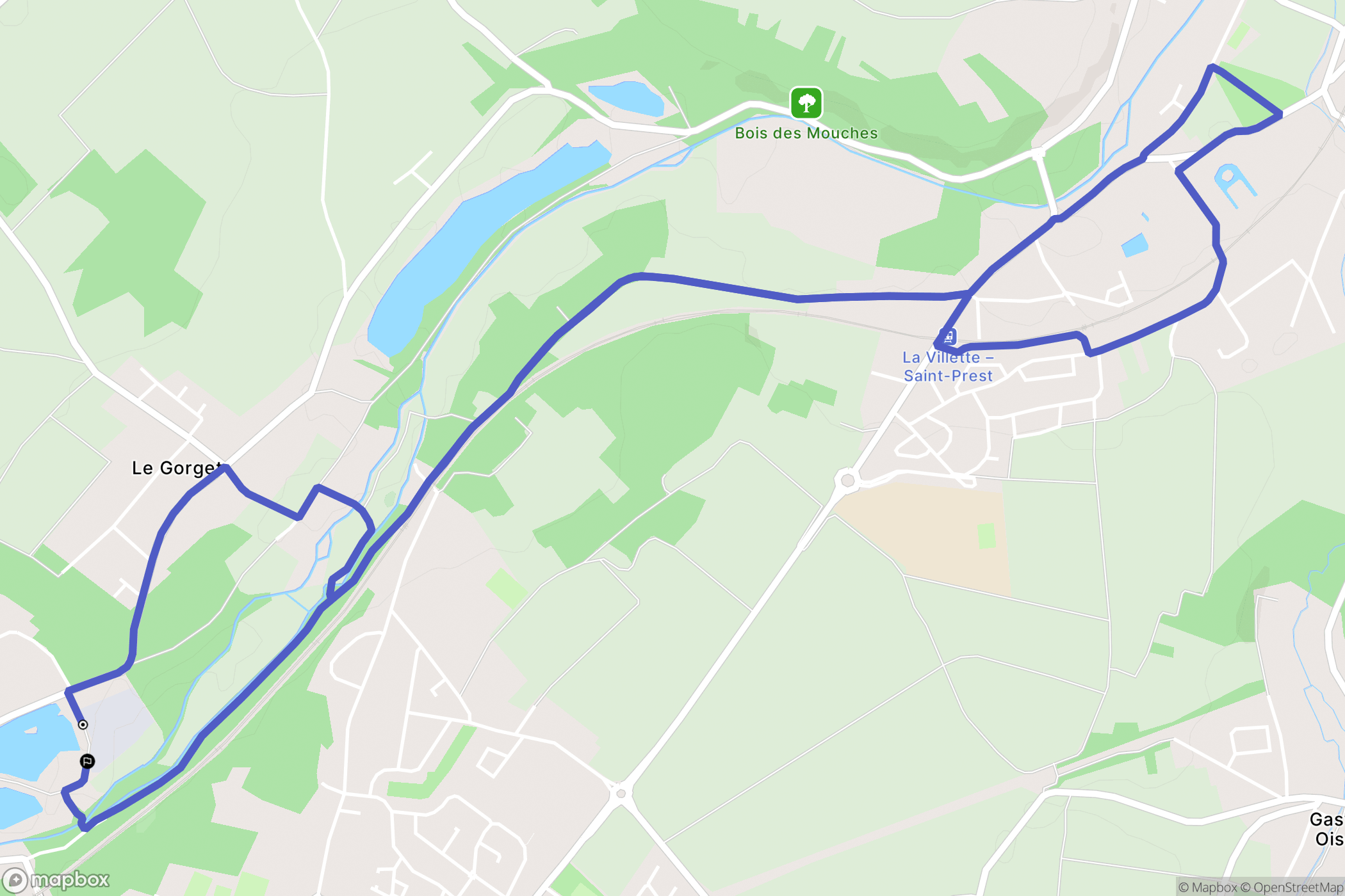 Lèves : carte du parcours de randonnée - France
