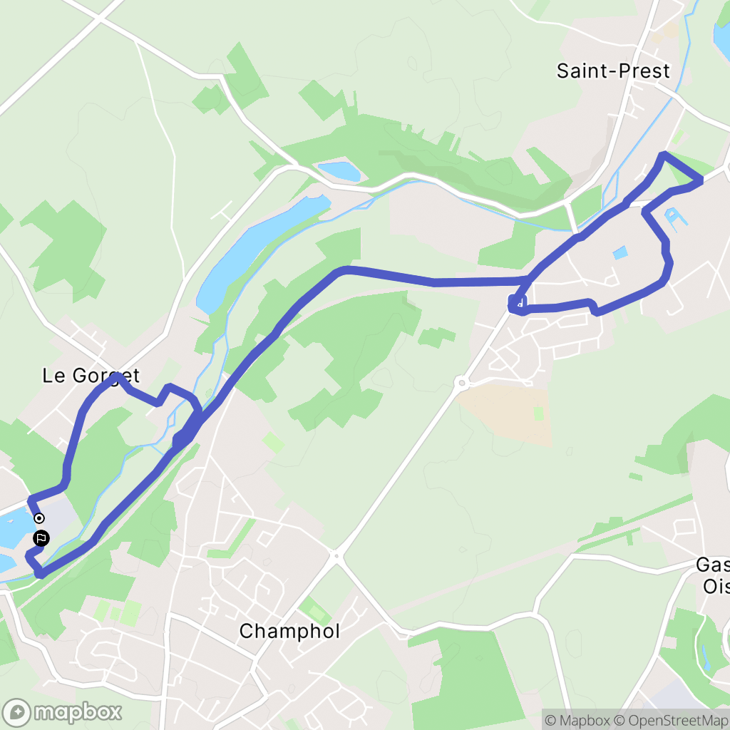 Lèves : carte du parcours de randonnée - France