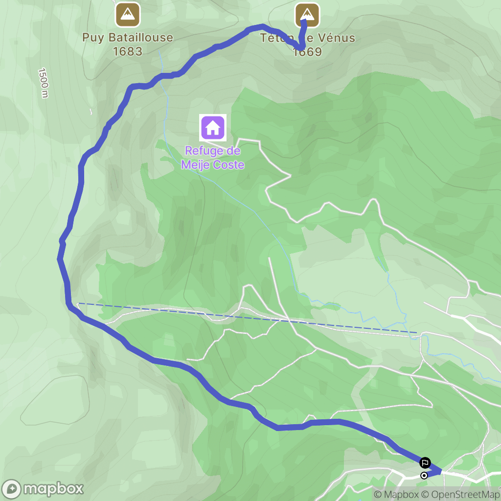 Laveissière : carte du parcours de randonnée - France