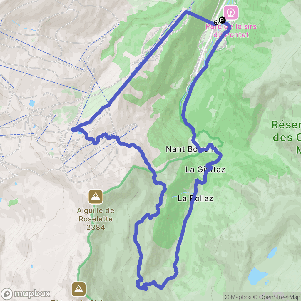 Les Contamines-Montjoie : carte du parcours de randonnée - France