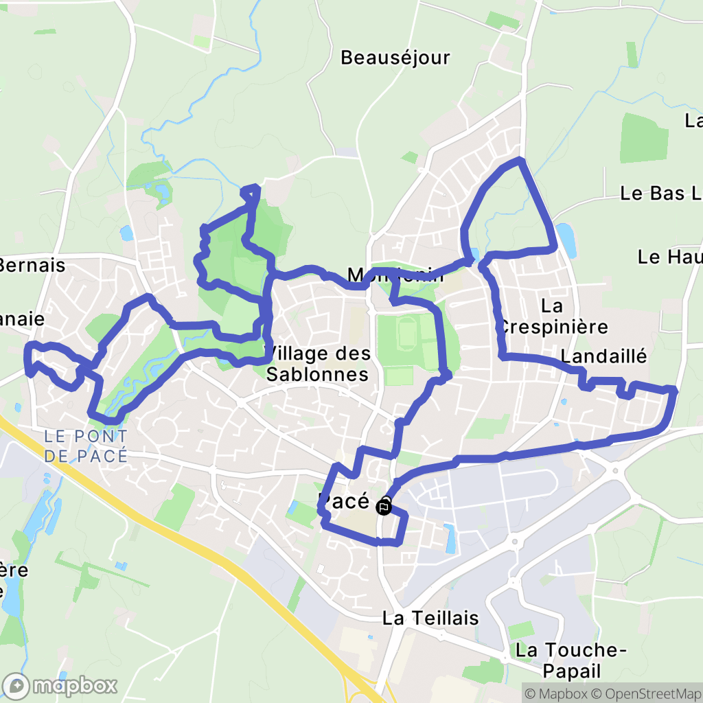 Pacé : carte du parcours de randonnée - France