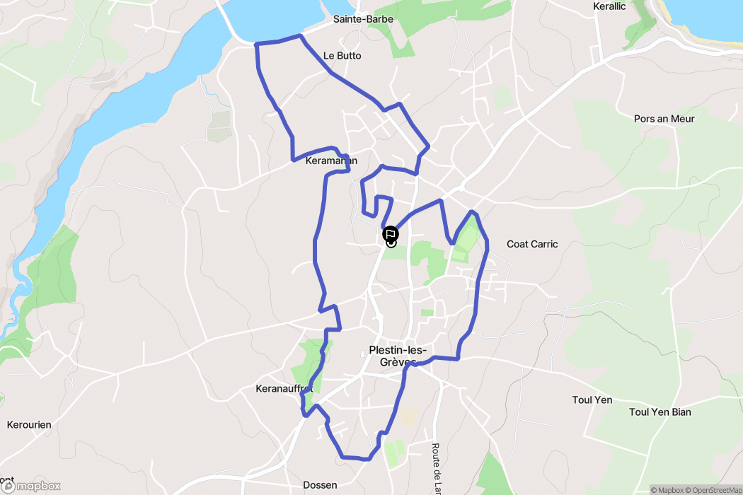 Plestin-les-Grèves : carte du parcours de randonnée - France