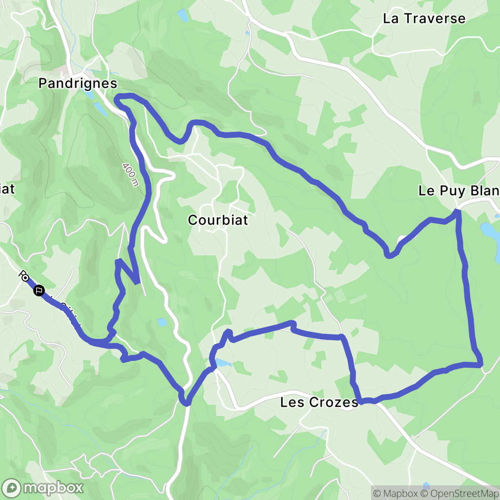 Pandrignes : carte du parcours de randonnée - France