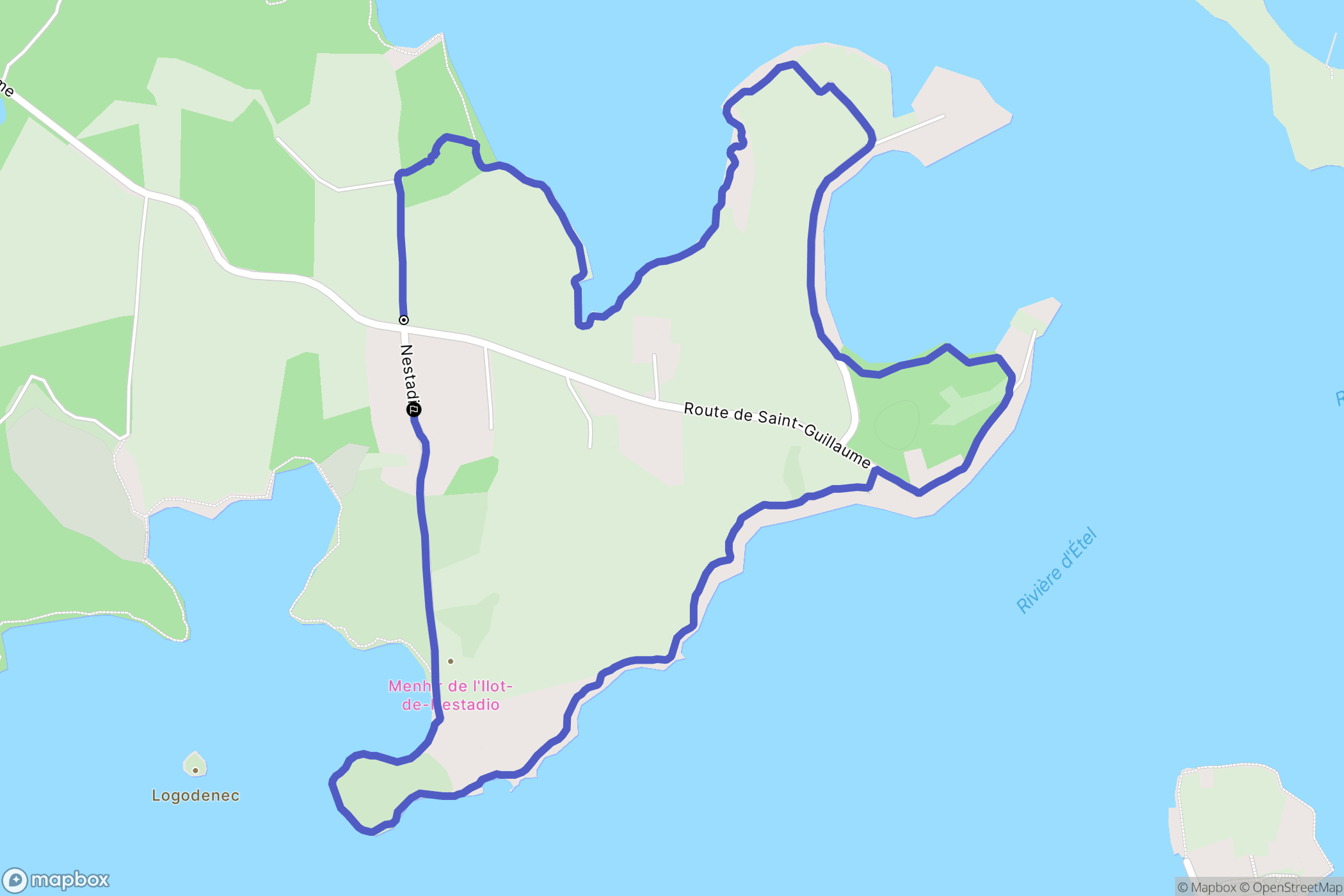 Plouhinec : carte du parcours de randonnée - France