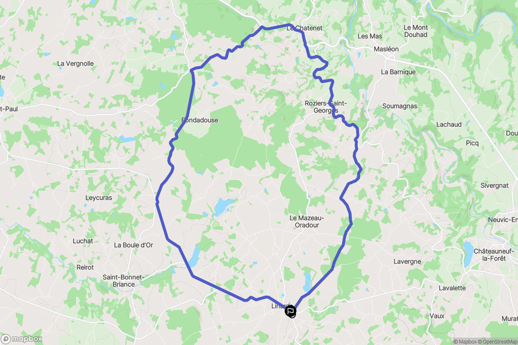 Linards : carte du parcours de randonnée - France
