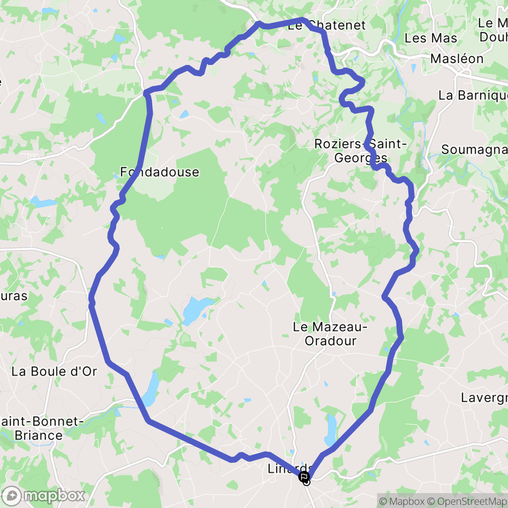 Linards : carte du parcours de randonnée - France
