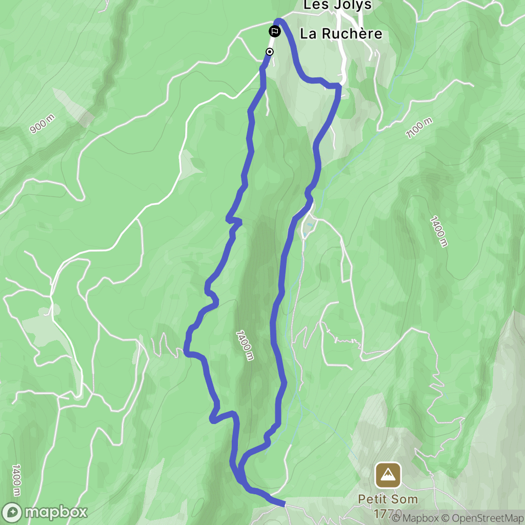 Saint-Christophe-sur-Guiers : carte du parcours de randonnée - France
