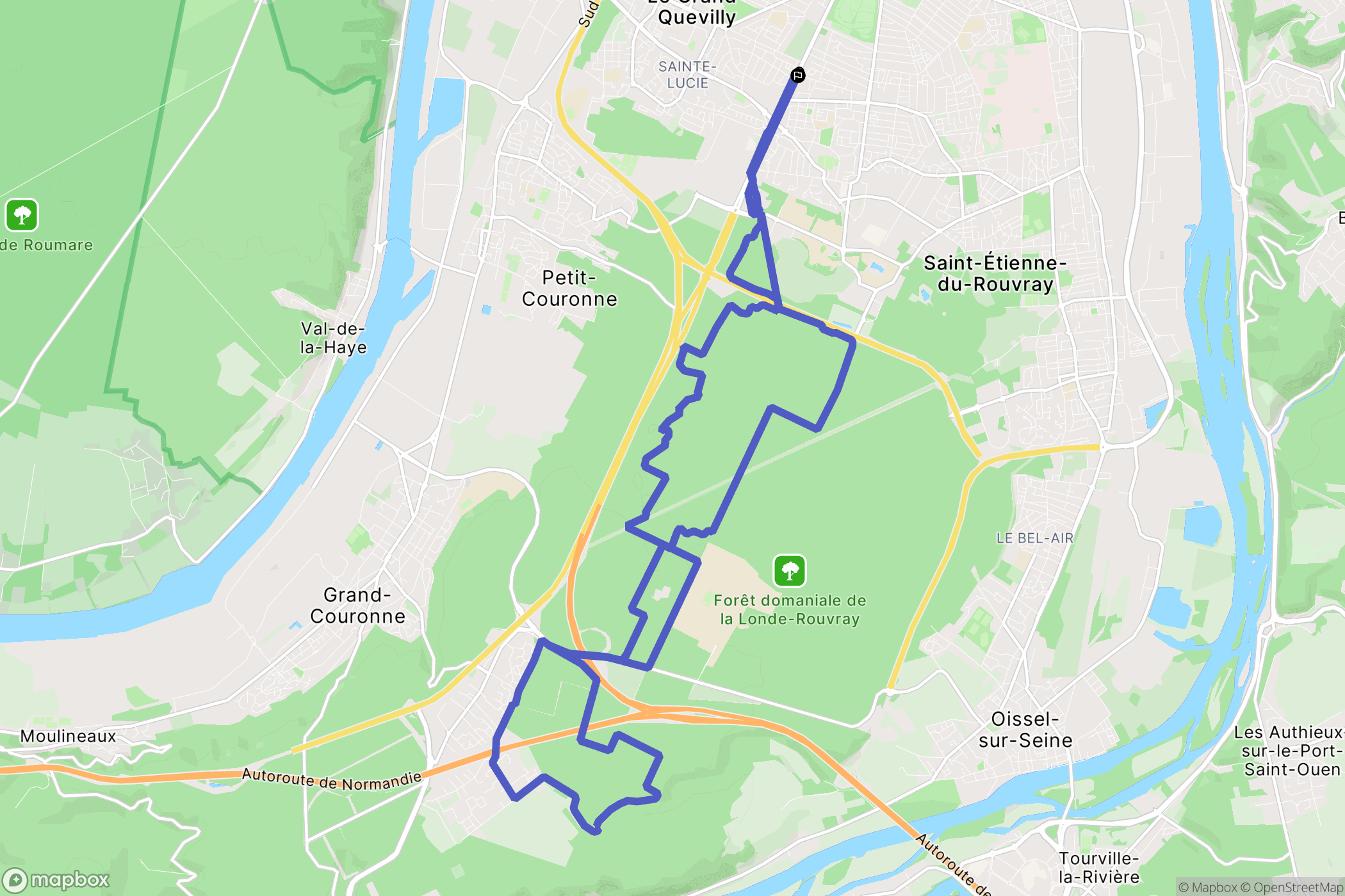 Saint-Étienne-du-Rouvray : carte du parcours de randonnée - France