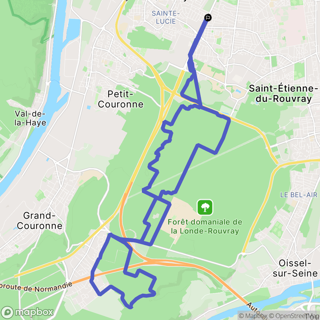 Saint-Étienne-du-Rouvray : carte du parcours de randonnée - France