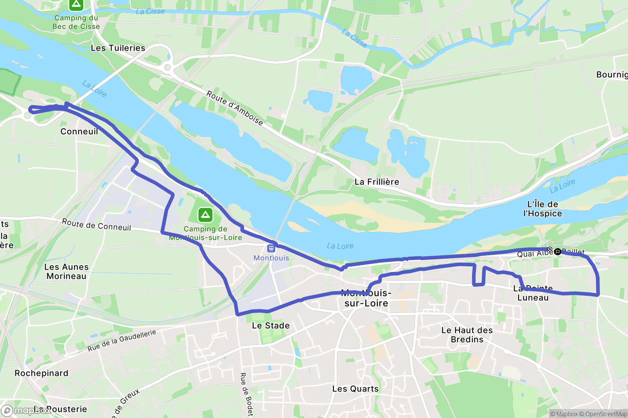 Montlouis-sur-Loire : carte du parcours de randonnée - France