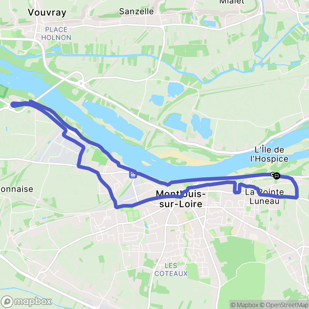 Montlouis-sur-Loire : carte du parcours de randonnée - France