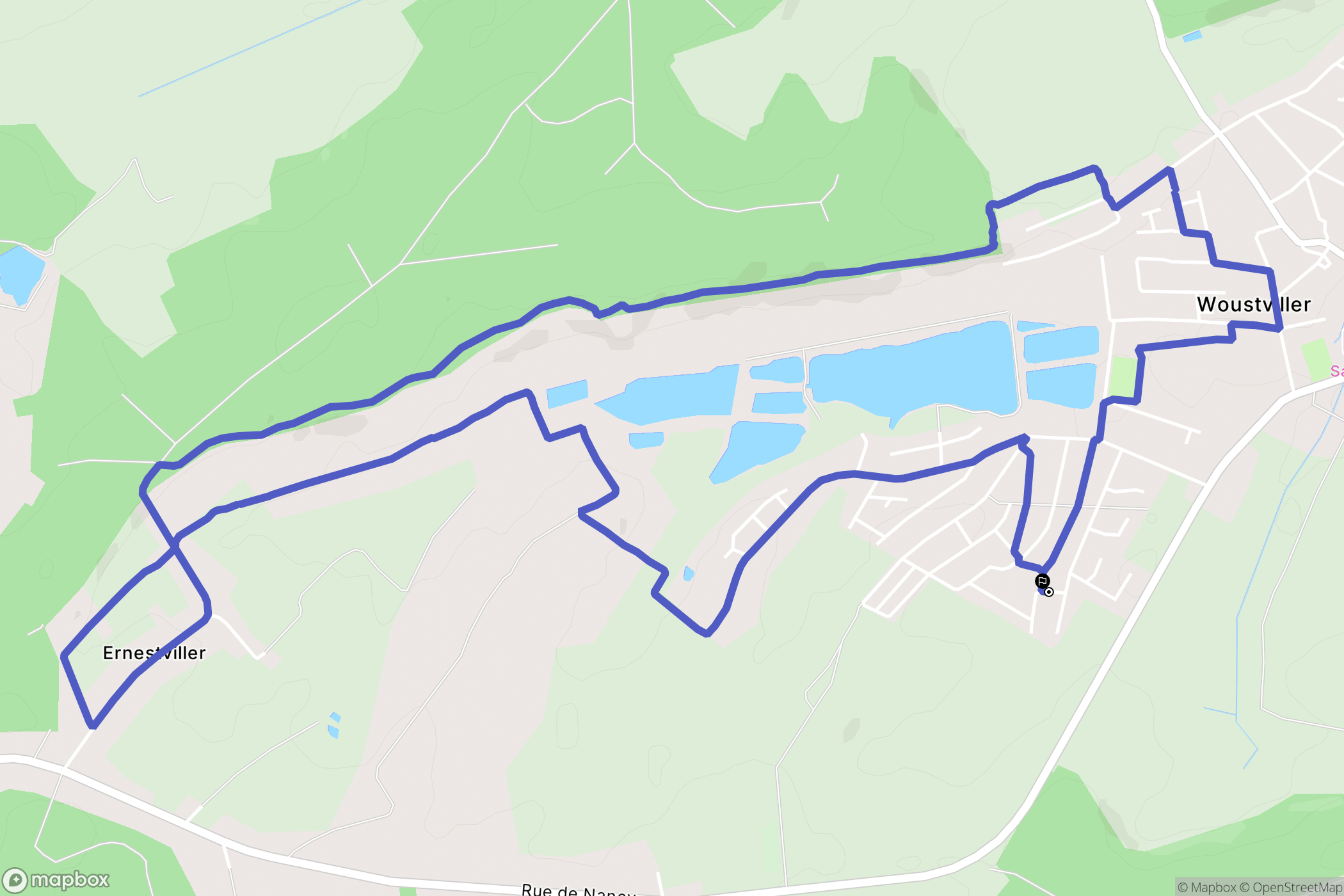 Woustviller : carte du parcours de randonnée - France