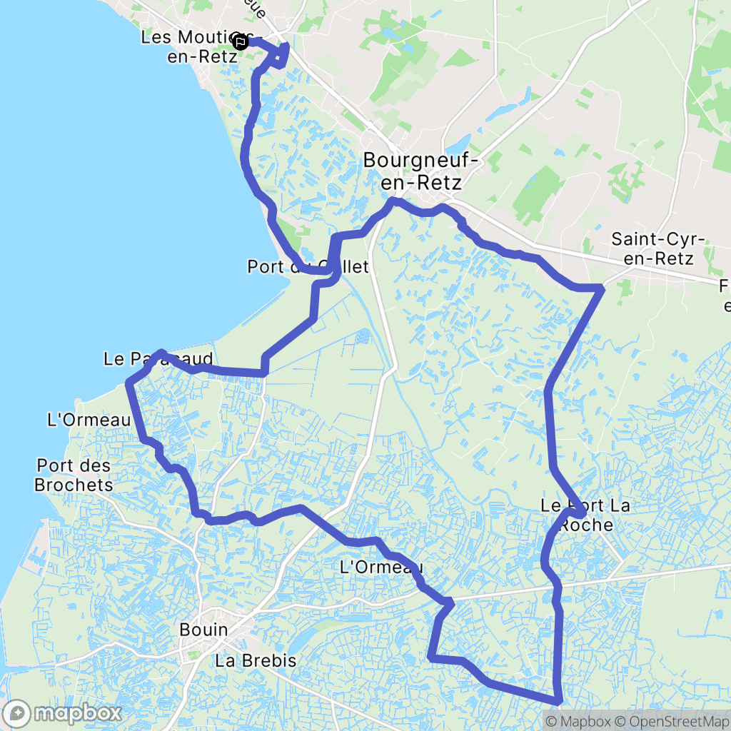Les Moutiers-en-Retz : carte du parcours de randonnée - France