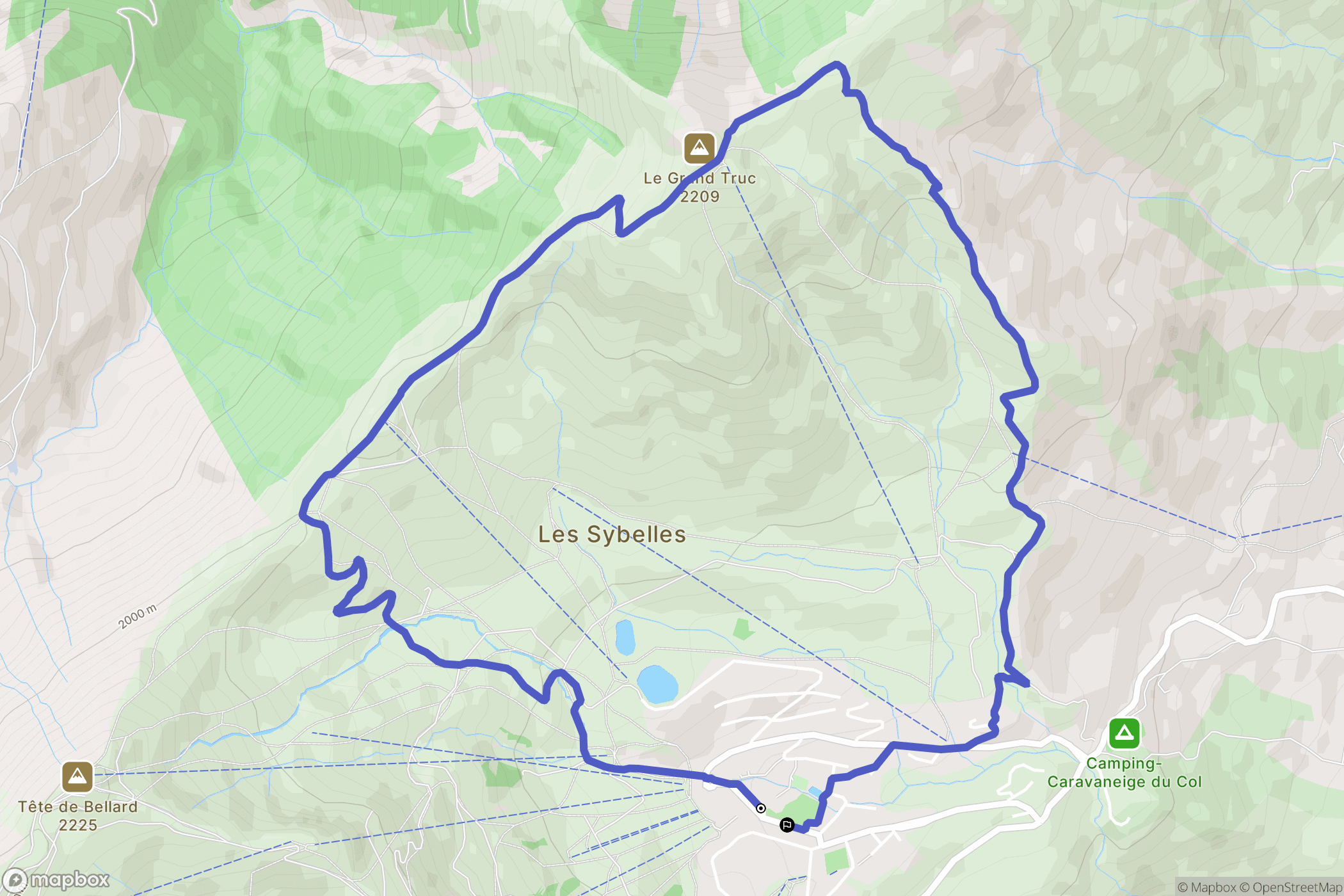 Fontcouverte-la-Toussuire : carte du parcours de randonnée - France