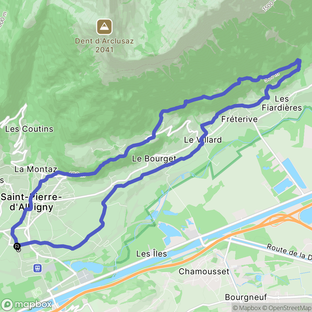 Saint-Pierre-d'Albigny : carte du parcours de randonnée - France