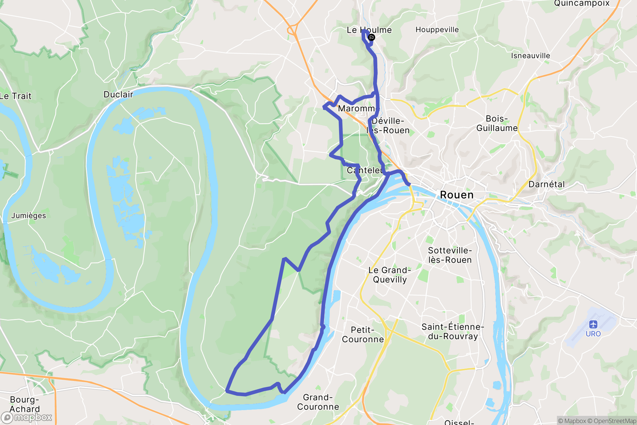 Le Houlme : carte du parcours de randonnée - France