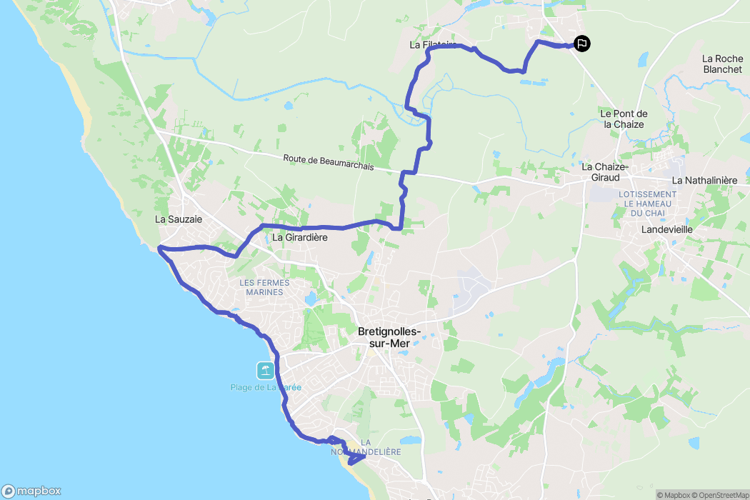 L'Aiguillon-sur-Vie : carte du parcours de randonnée - France