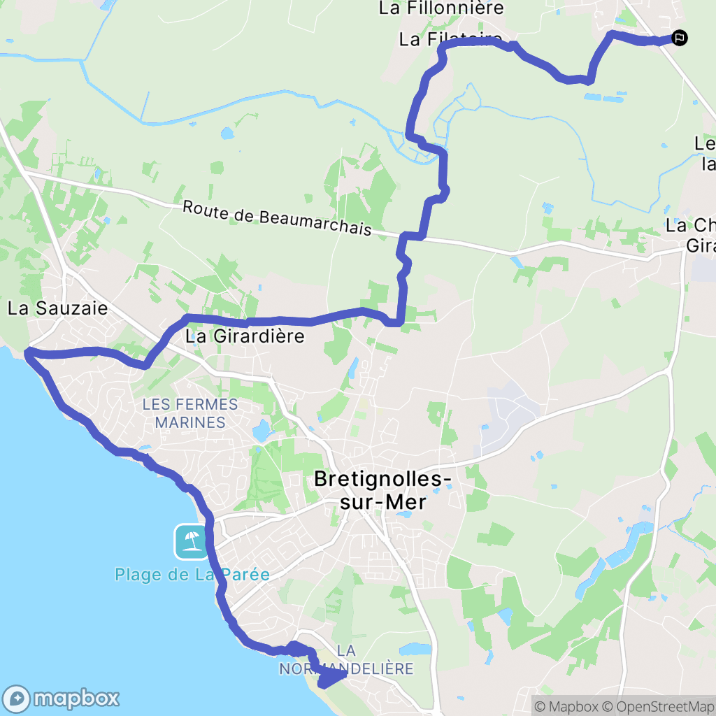 L'Aiguillon-sur-Vie : carte du parcours de randonnée - France