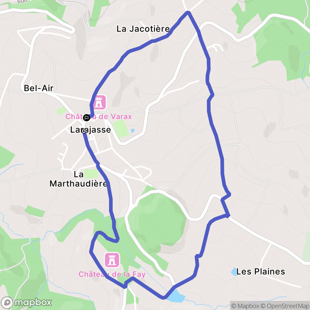Larajasse : carte du parcours de randonnée - France