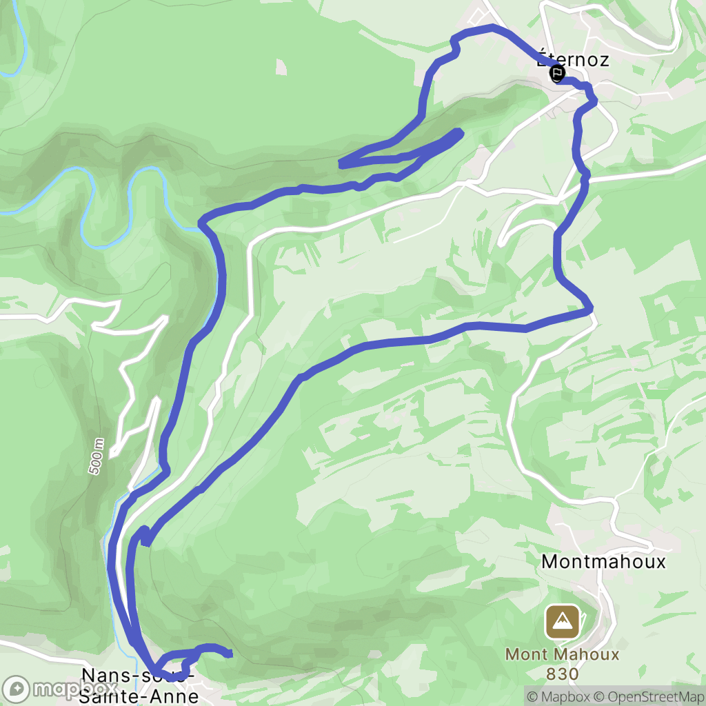 Éternoz : carte du parcours de randonnée - France