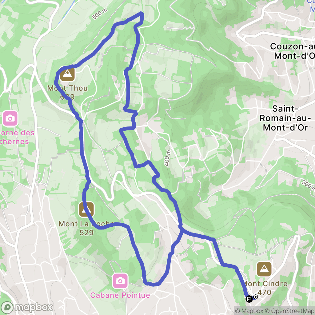 Saint-Cyr-au-Mont-d'Or : carte du parcours de randonnée - France
