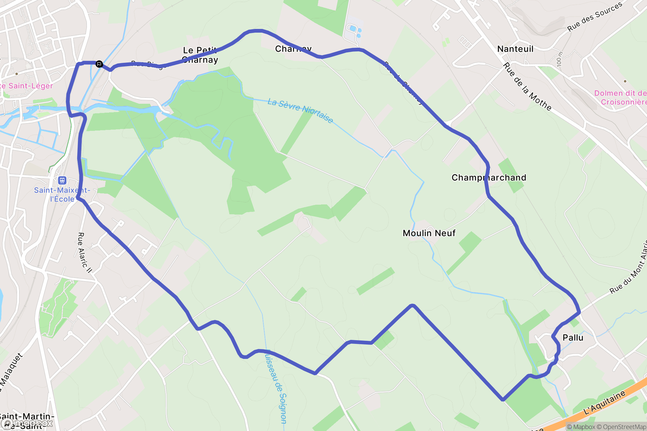 Saint-Maixent-l'École : carte du parcours de randonnée - France