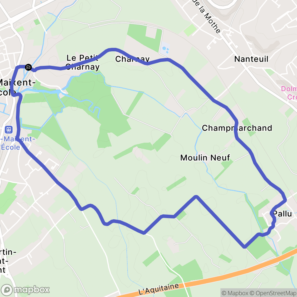 Saint-Maixent-l'École : carte du parcours de randonnée - France