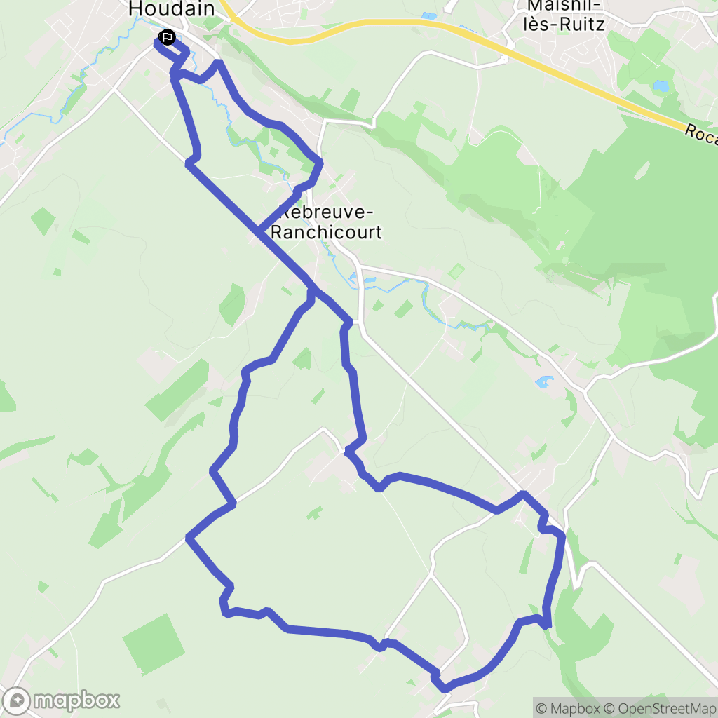 Houdain : carte du parcours de randonnée - France