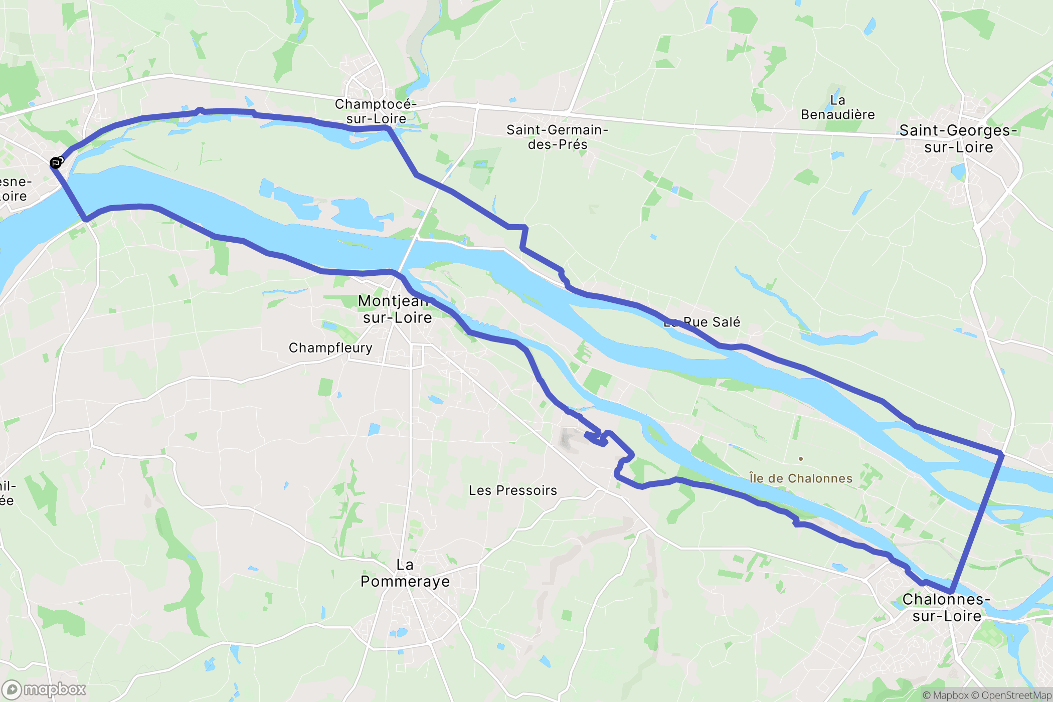 Ingrandes-le-Fresne-sur-Loire : carte du parcours de randonnée - France