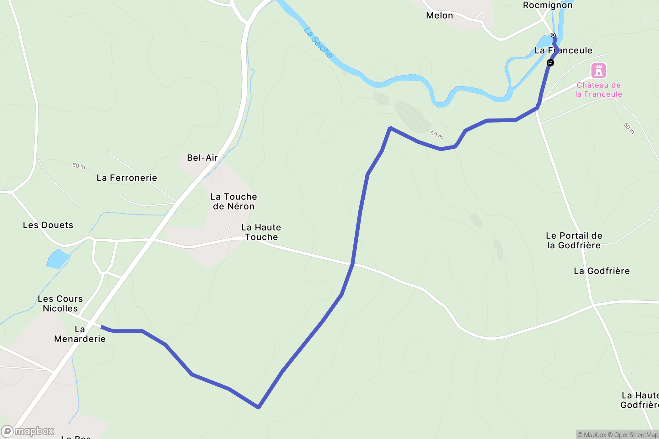 Janzé : carte du parcours de randonnée - France