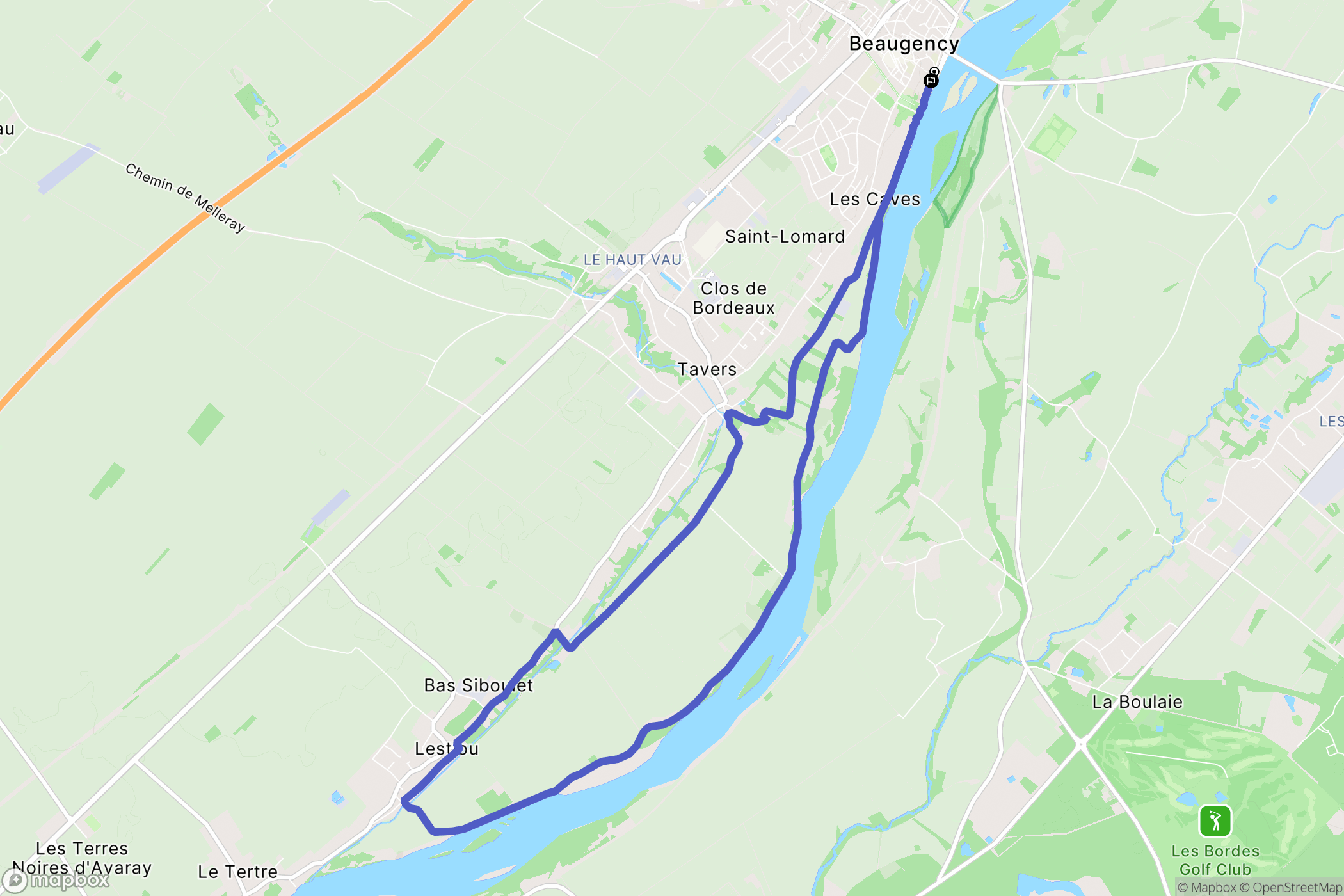 Beaugency : carte du parcours de randonnée - France