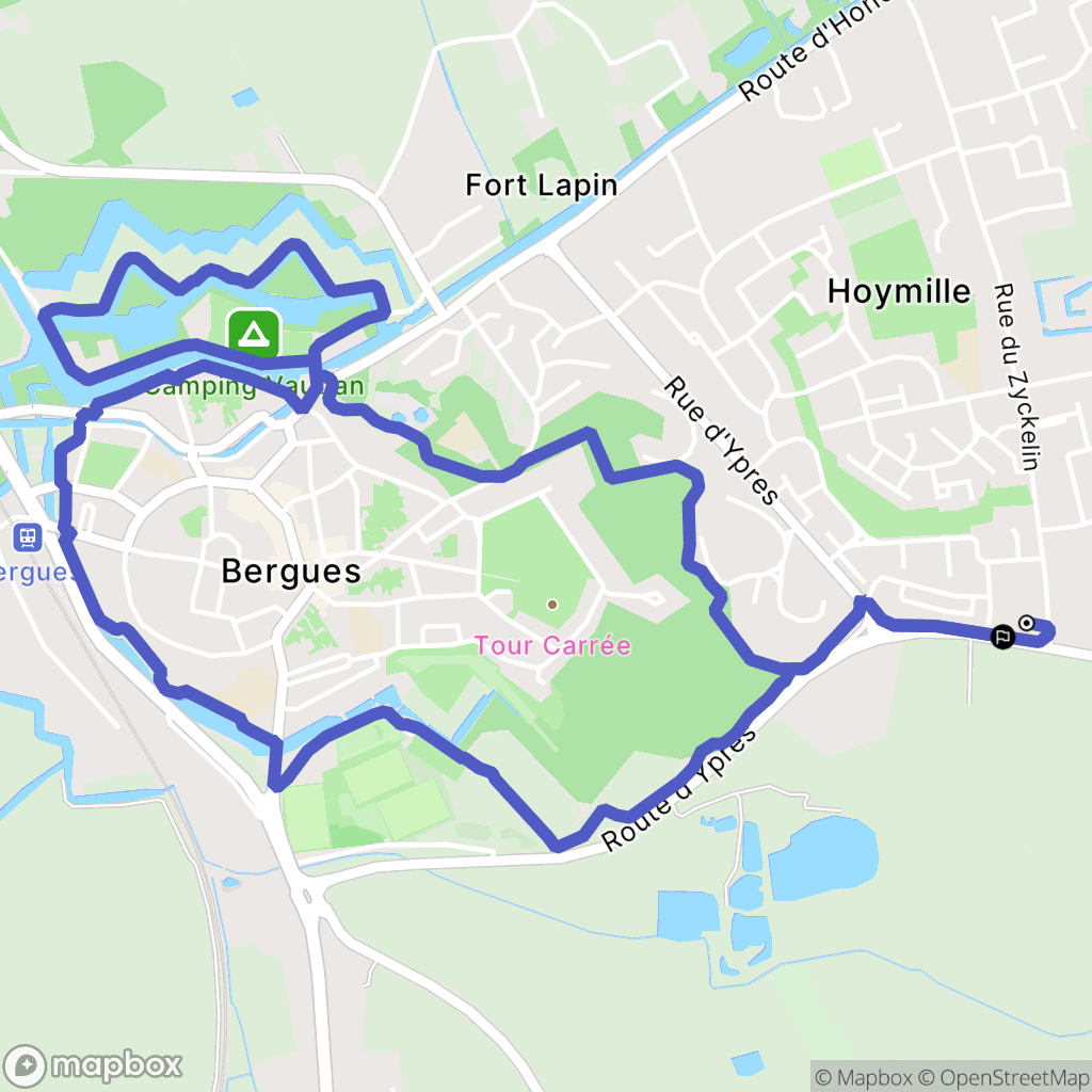 Hoymille : carte du parcours de randonnée - France