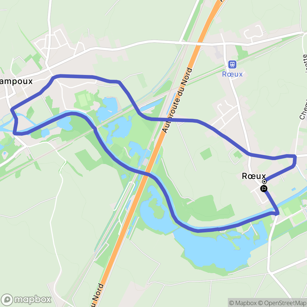 Rœux : carte du parcours de randonnée - France