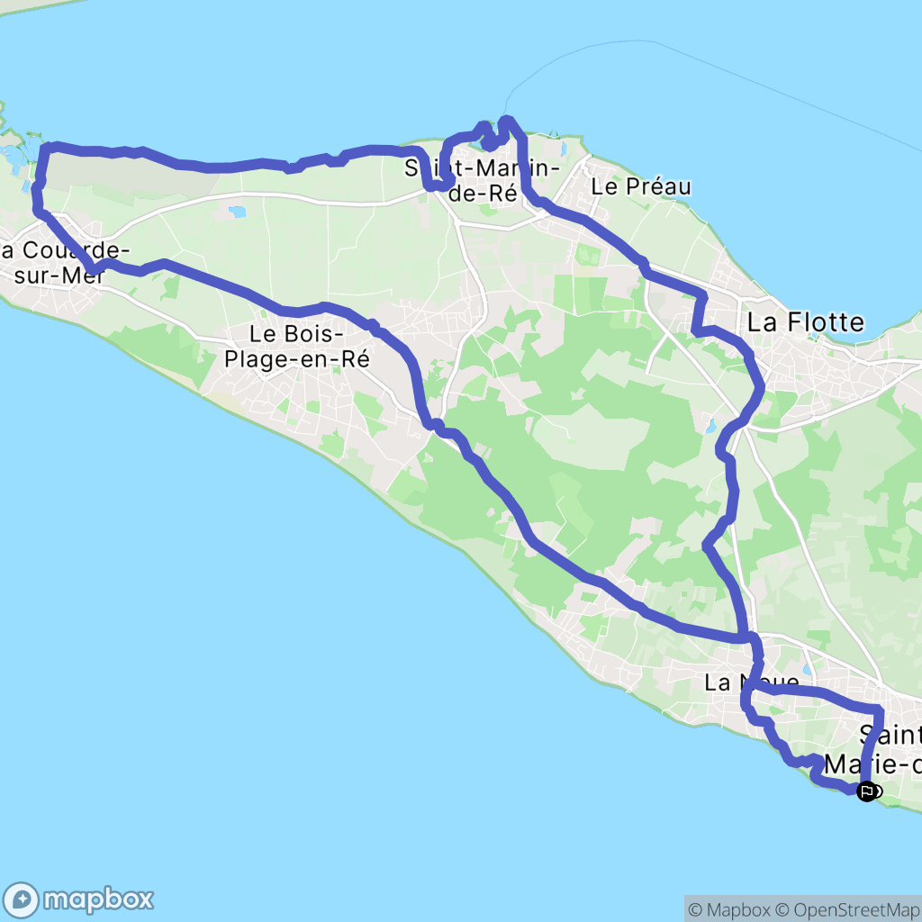 Sainte-Marie-de-Ré : carte du parcours de randonnée - France