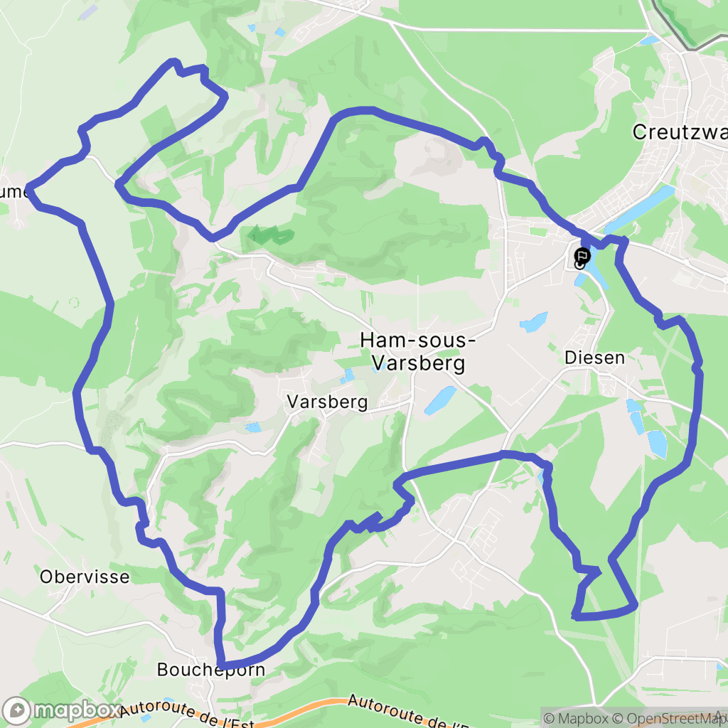 Ham-sous-Varsberg : carte du parcours de randonnée - France