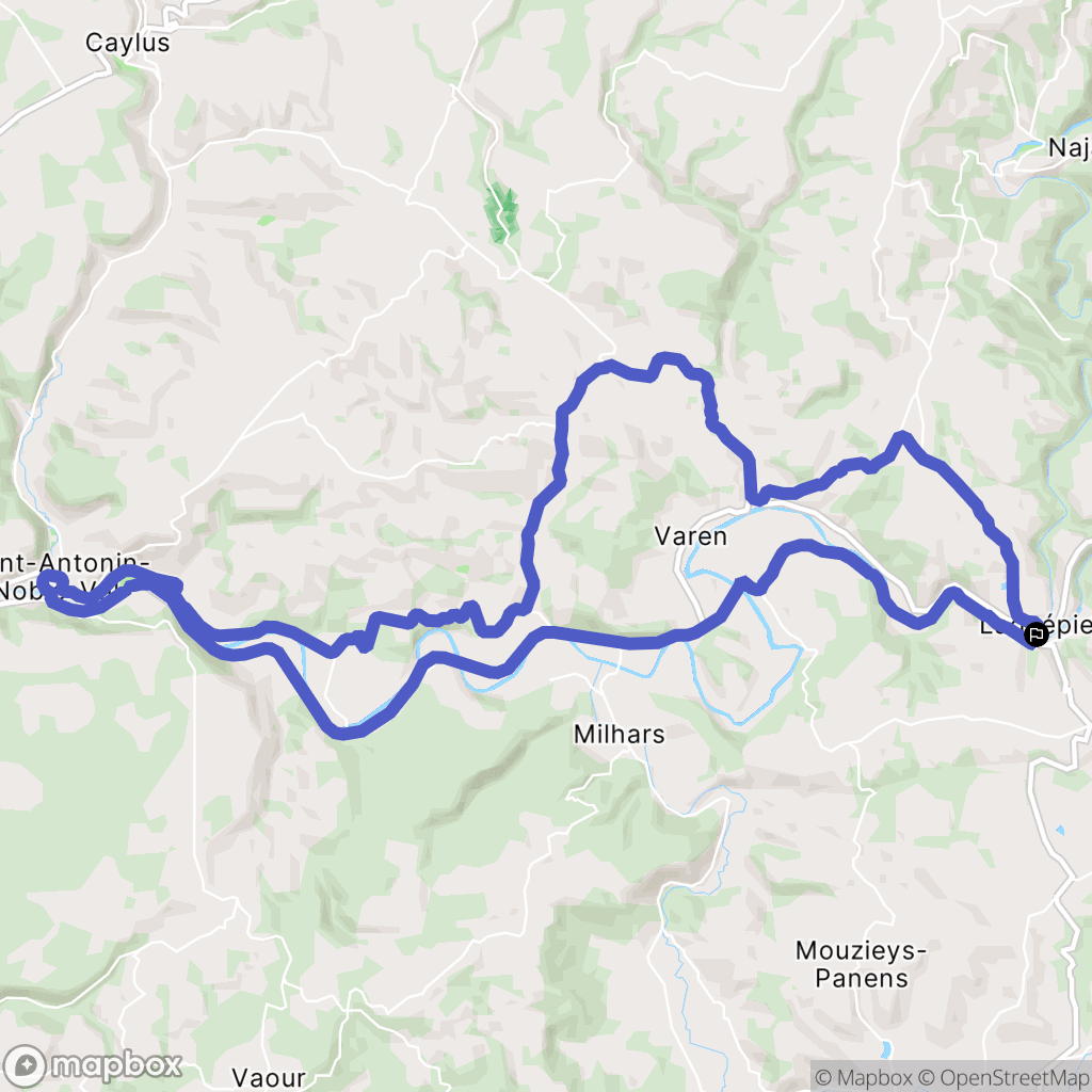 Laguépie : carte du parcours de randonnée - France