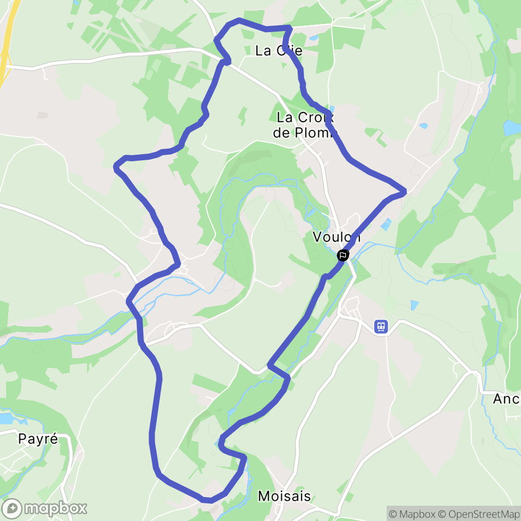 Voulon : carte du parcours de randonnée - France