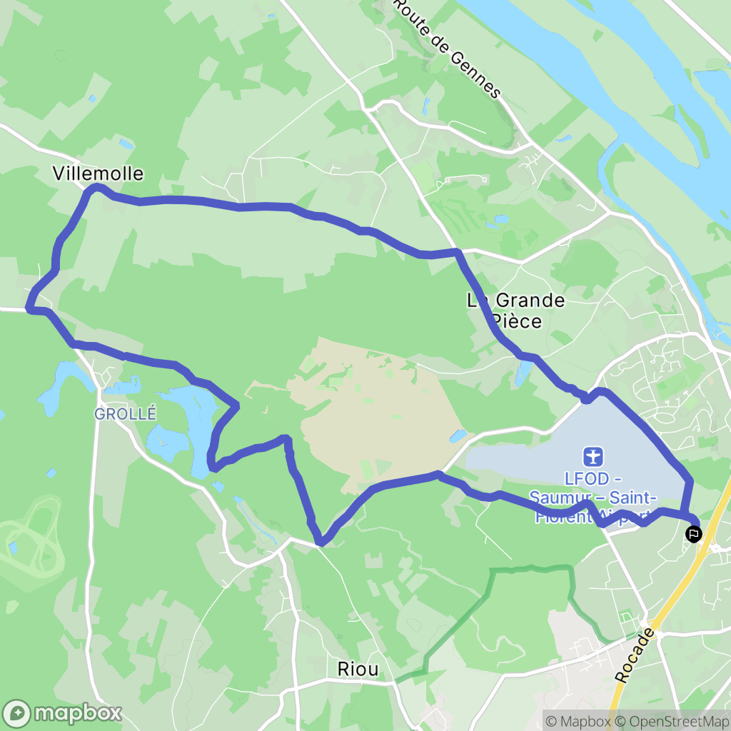 Saumur : carte du parcours de randonnée - France