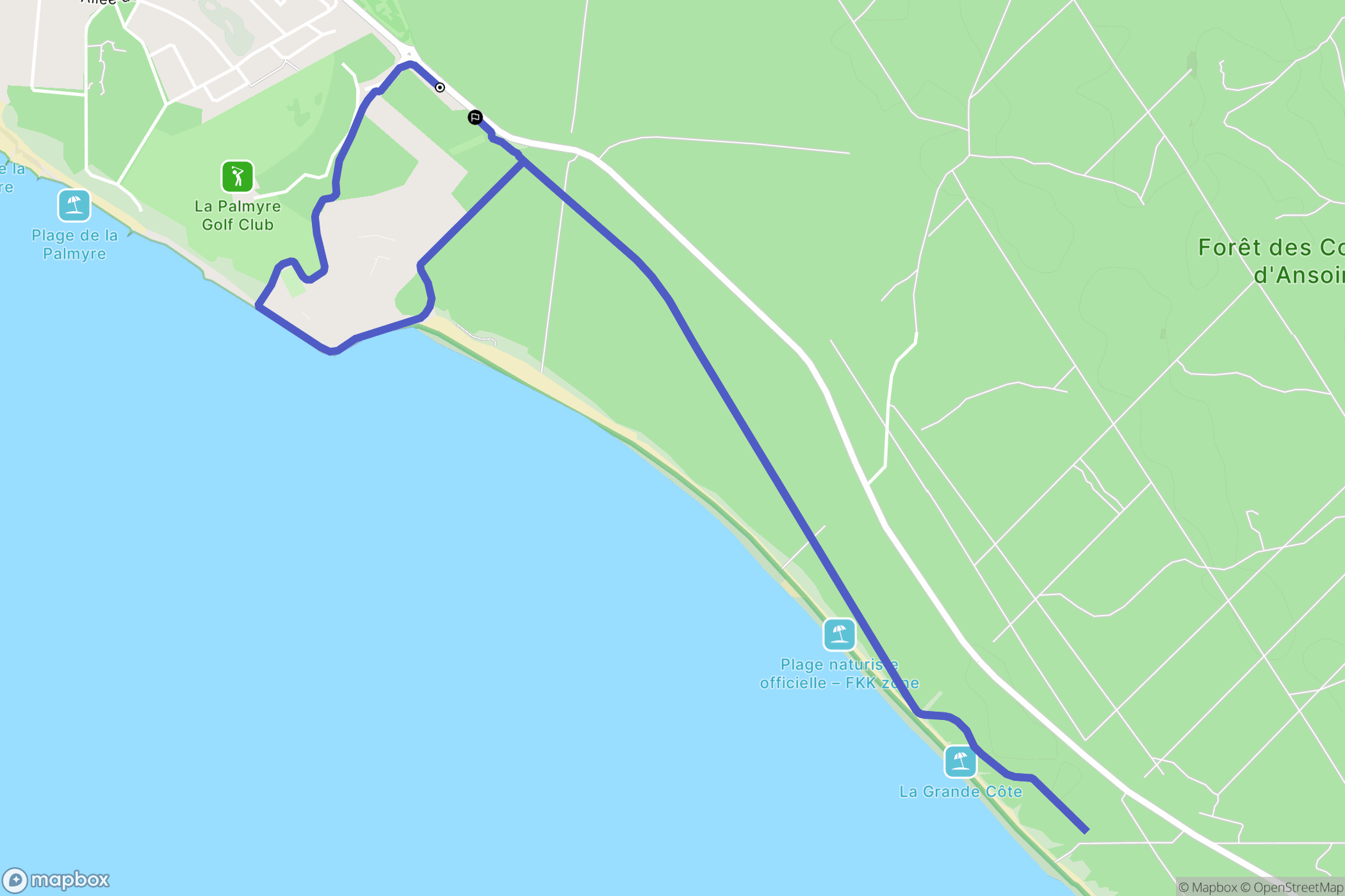 Les Mathes : carte du parcours de randonnée - France