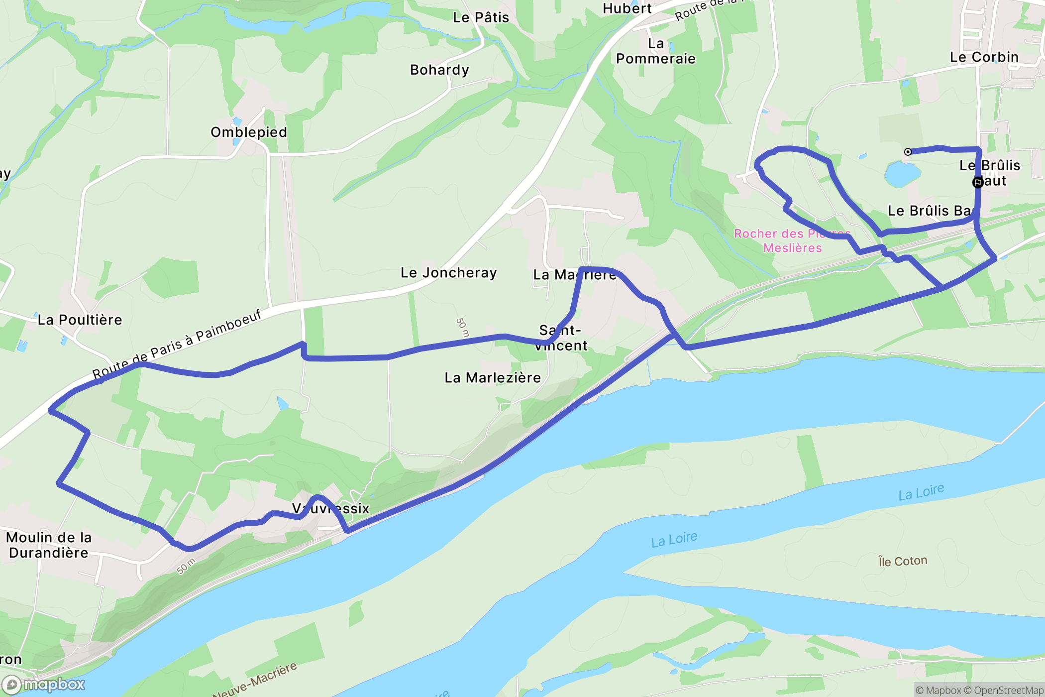 Ancenis-Saint-Géréon : carte du parcours de randonnée - France