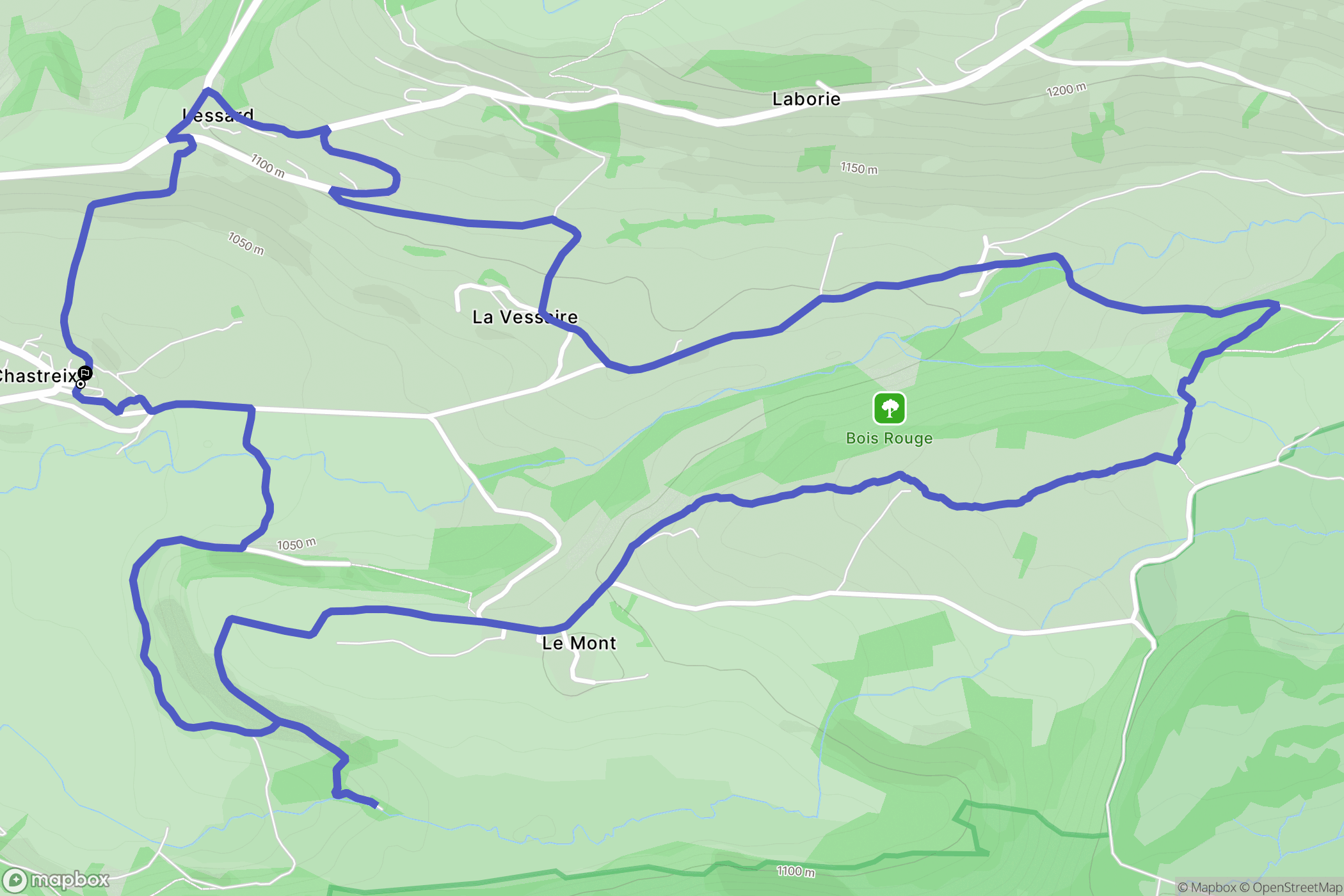 Chastreix : carte du parcours de randonnée - France