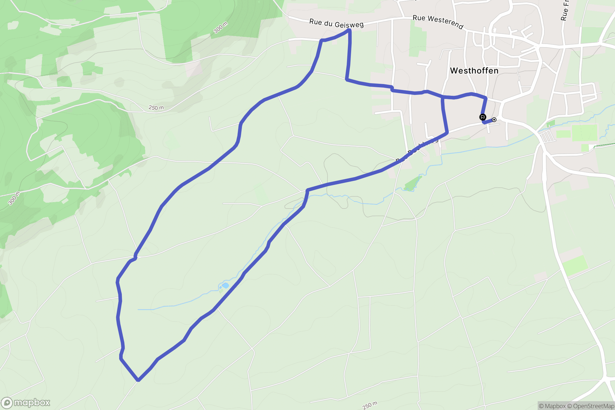 Westhoffen : carte du parcours de randonnée - France