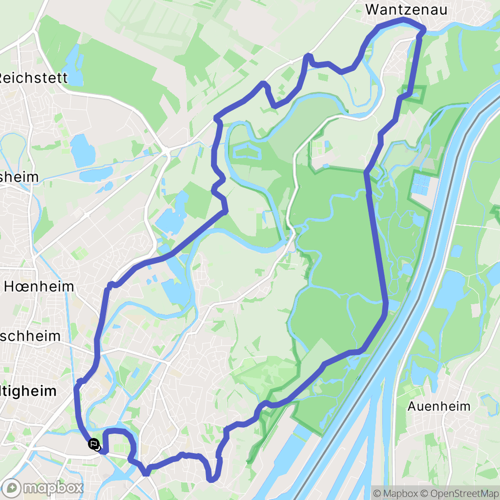 Strasbourg : carte du parcours de randonnée - France